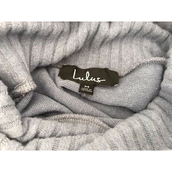 Lulus Sweater Dress Size M Blue Autumn Daze Cowl Neck Long Sleeve Soft Tunic - Picture 6 of 11